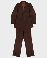 Vintage 80s Brown Pinstripe Suit - CH44 W32