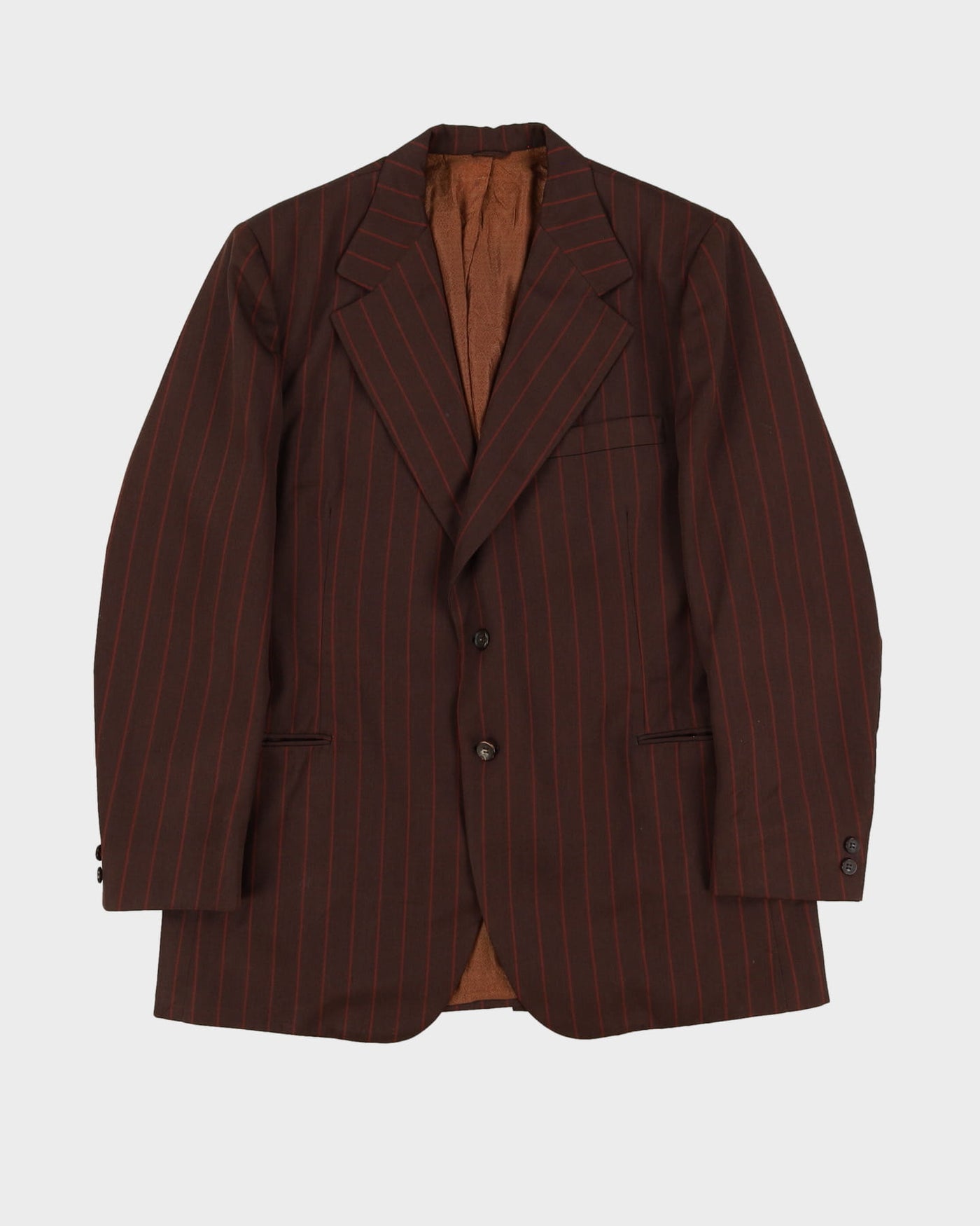 Vintage 80s Brown Pinstripe Suit - CH44 W32