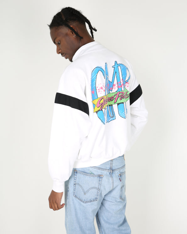 Vintage 80s Camp Jacksons Point 1/4 zip graphic sweatshirt - XXL