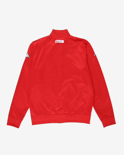 Kappa suisse red logo zip up track sweatshirt - l