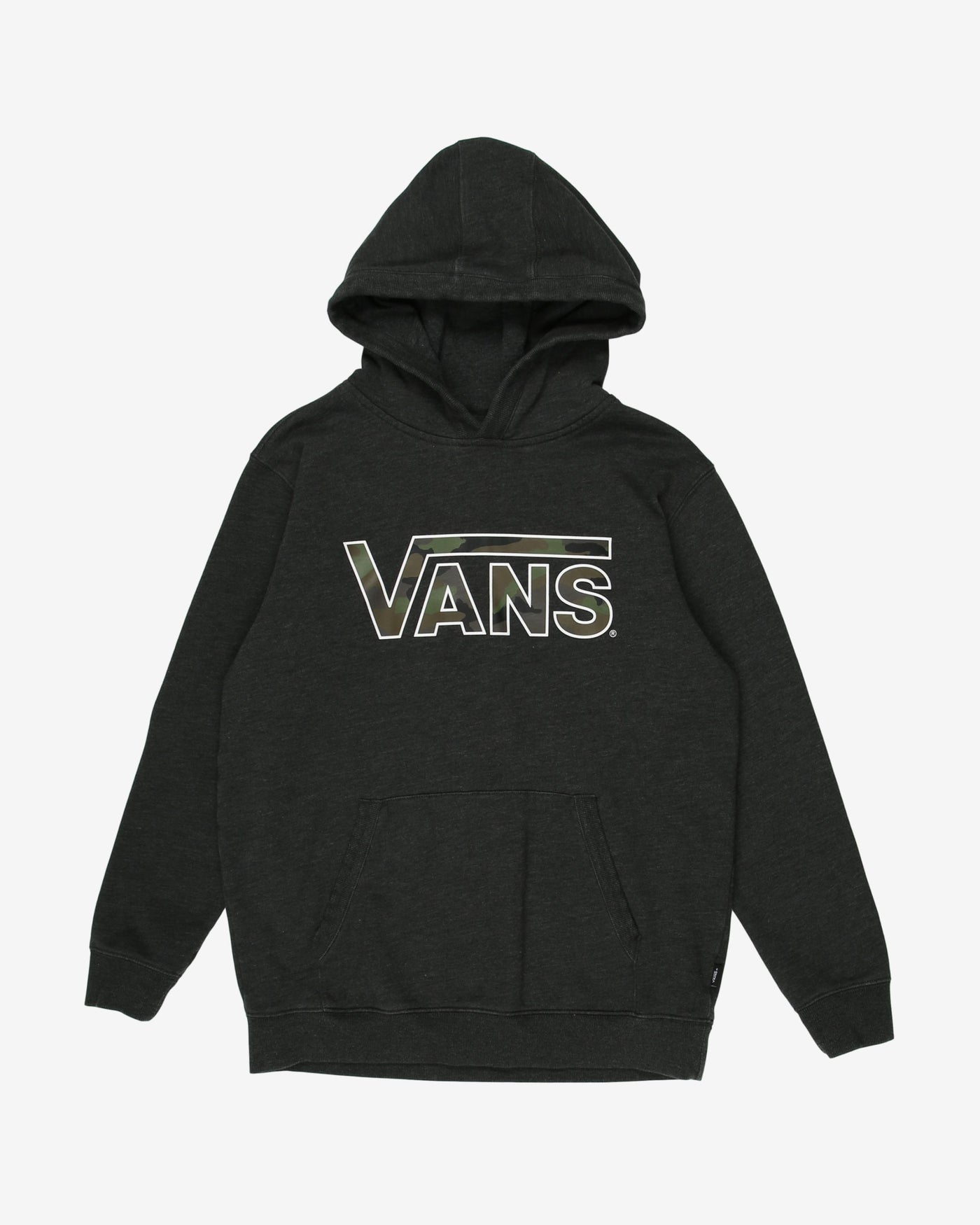 Vintage Vans camo logo in grey hoodie - S