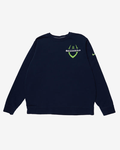 Nike Seattle Seahawks Navy Swoosh Crewneck - XXL