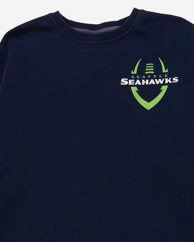 Nike Seattle Seahawks Navy Swoosh Crewneck - XXL