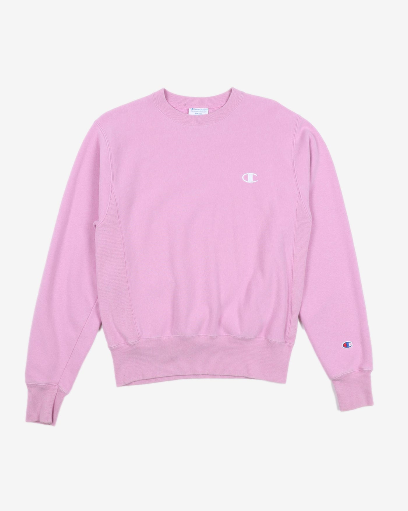 Champion Reverse Weave Embroidered Logo Baby Pink Crewneck / Sweatshirt - S