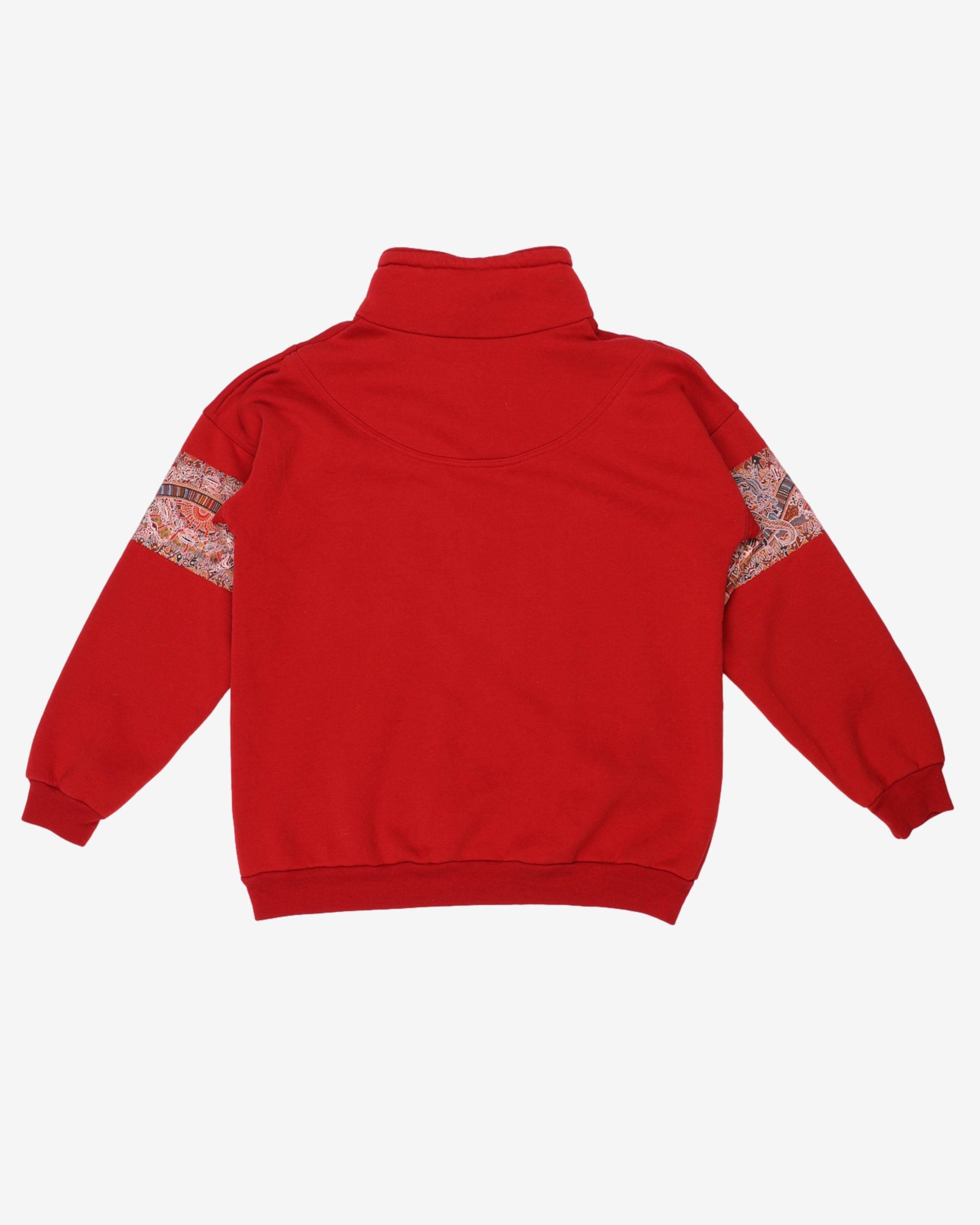 Vintage Early 90s Aboriginal Art Australia Quarter-Zip Sweatshirt - M