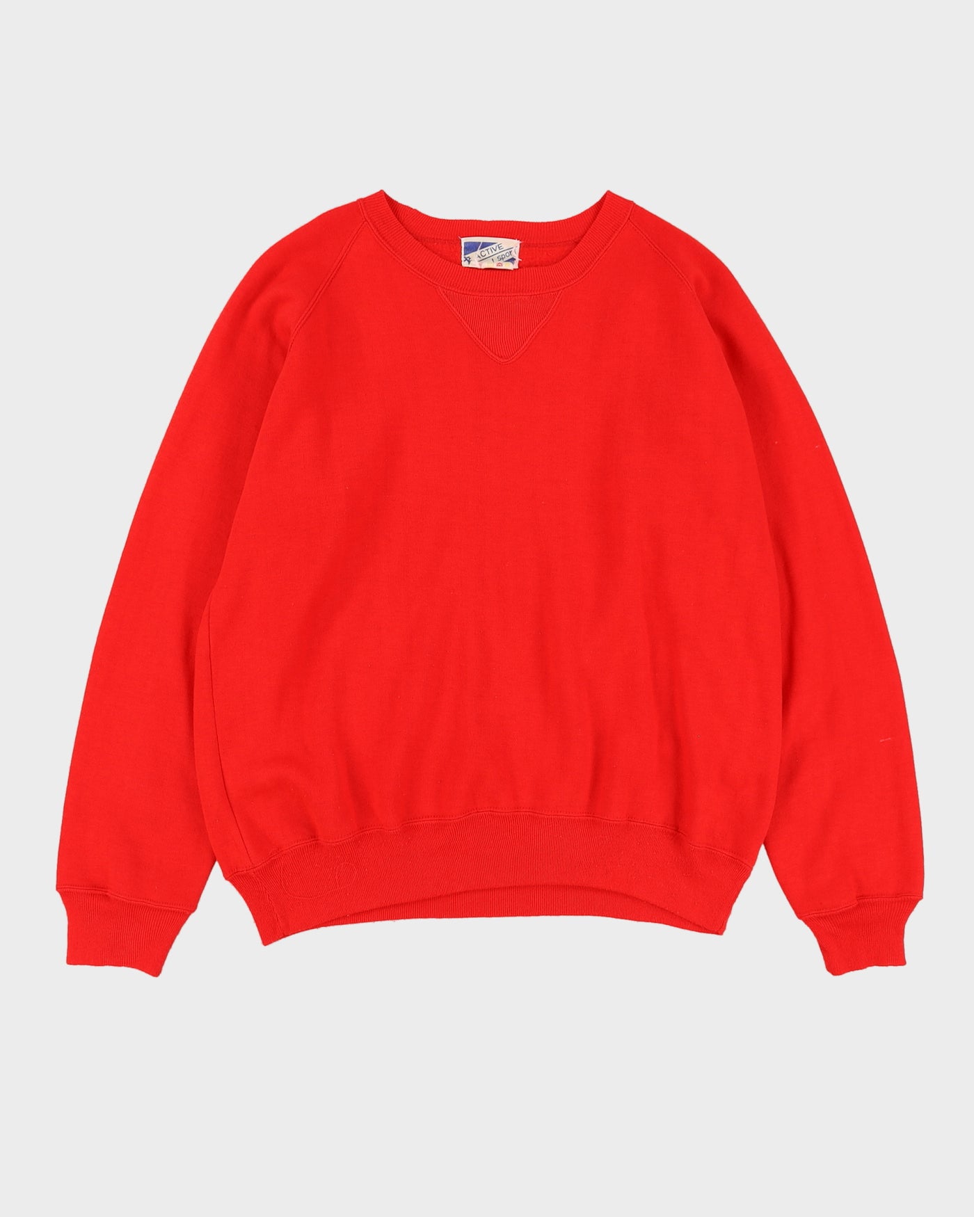 Vintage 70s Red Active Sport Crewneck Sweatshirt- L