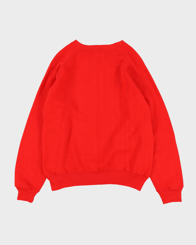 Vintage 70s Red Active Sport Crewneck Sweatshirt- L