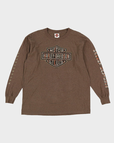 Harley Davidson Brown Long Sleeve T-Shirt - L