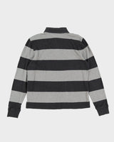 Tommy Hilfiger Grey Two Tone Striped Long Sleeve Polo Shirt - M