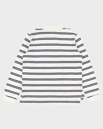 Ralph Lauren White Striped Long Sleeve Polo Shirt - XL