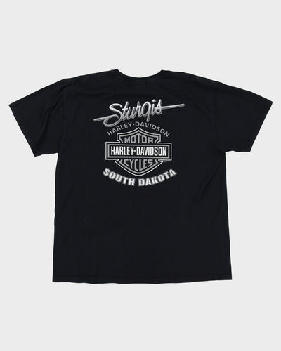 Harley Davidson Black Hills Rally South Dakota Black Graphic T-Shirt - XL