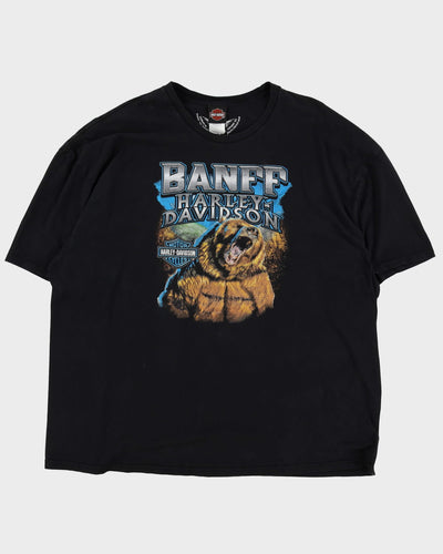 Harley Davidson Banff Bear Black Graphic T-Shirt - XXXL