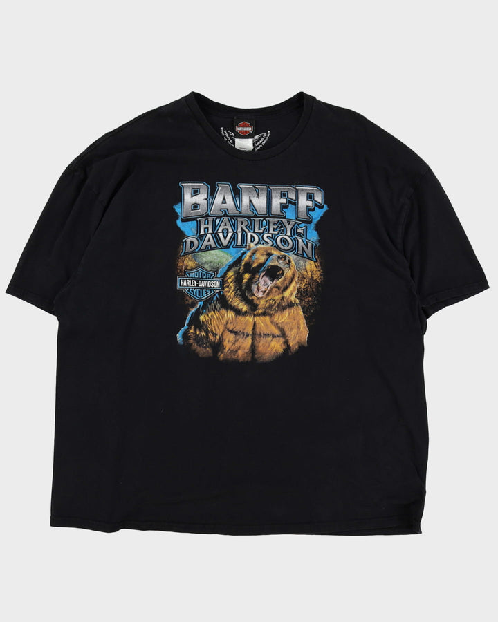 Harley Davidson Banff Bear Black Graphic T-Shirt - XXXL
