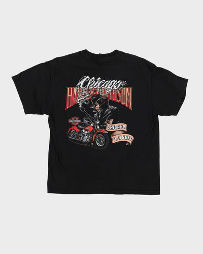 Harley Davidson Chicago Black Graphic Pocket T-Shirt - L