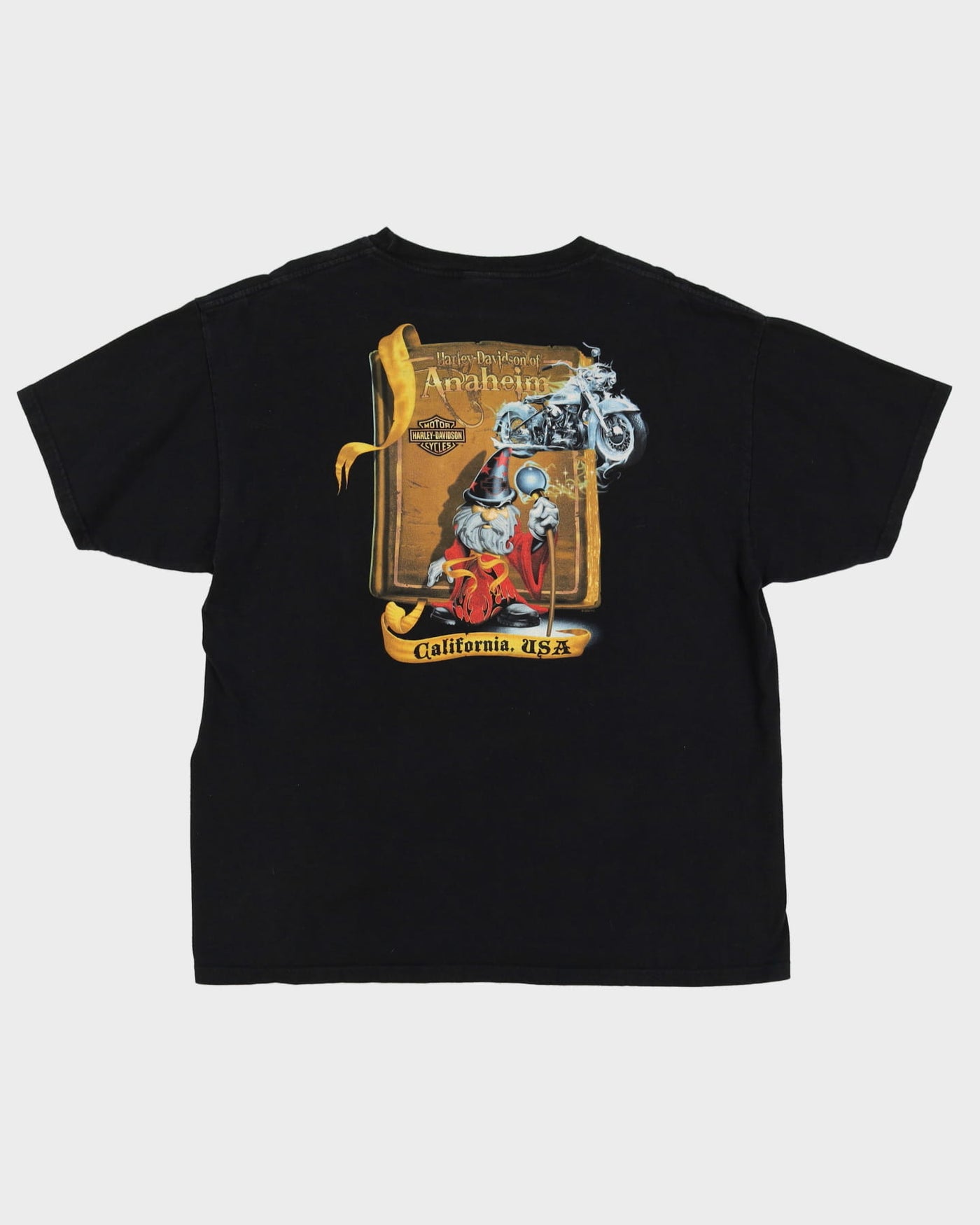 Harley Davidson Anaheim California Wizard Black Graphic T-Shirt - L / XL