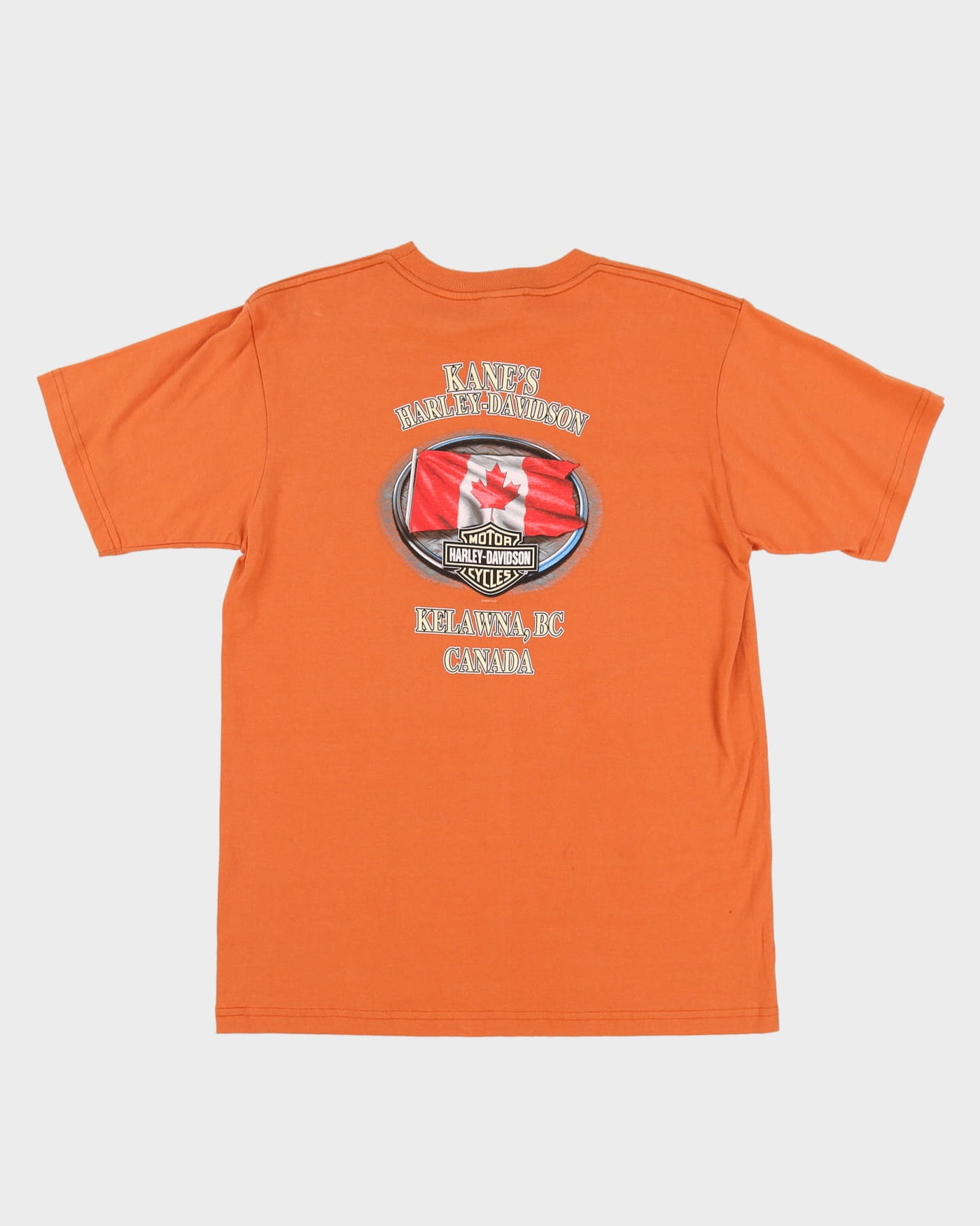 Harley Davidson Kelawna Canada Orange Graphic T-Shirt - L