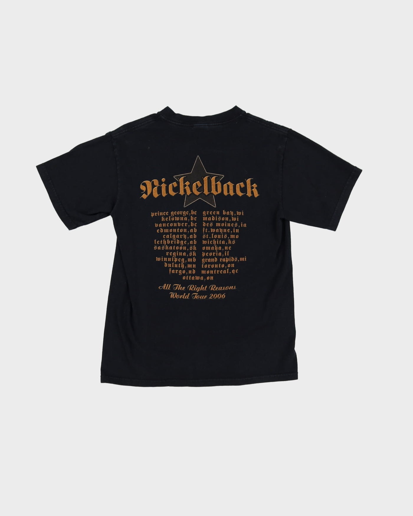 2006 Nickleback All The Right Reasons Tour Black Band T-Shirt - XS / S