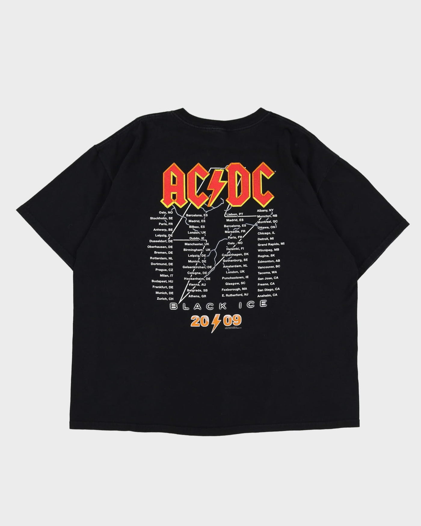 2009 ACDC Black Ice World Tour Black Band T-Shirt - XXL