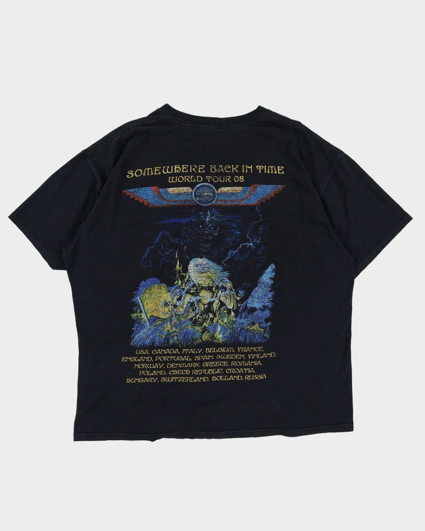 Iron Maiden 2008 Tour Black Band T-Shirt - XL / XXL