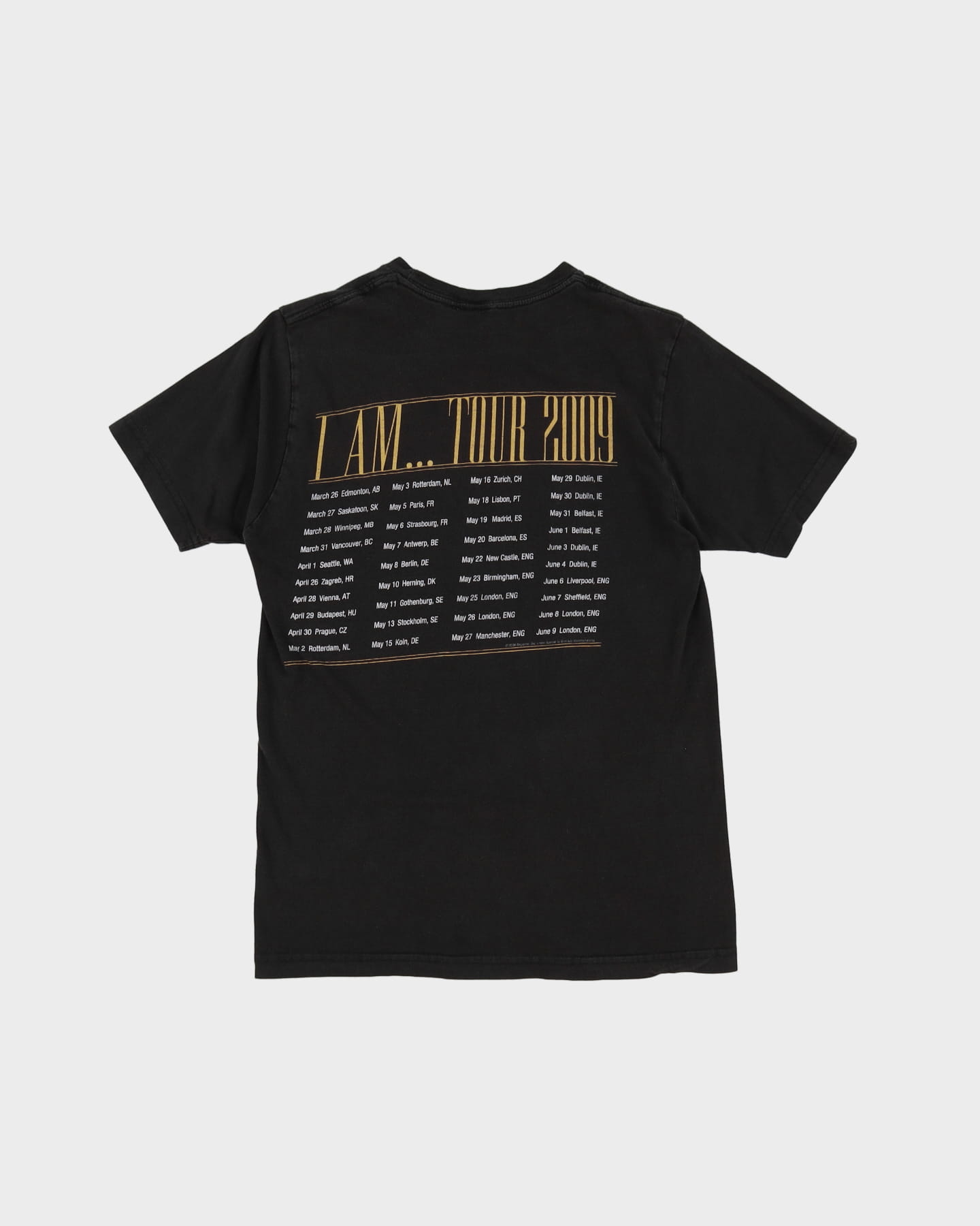 Beyonce I Am... 2009 Tour Black Band T-Shirt - S