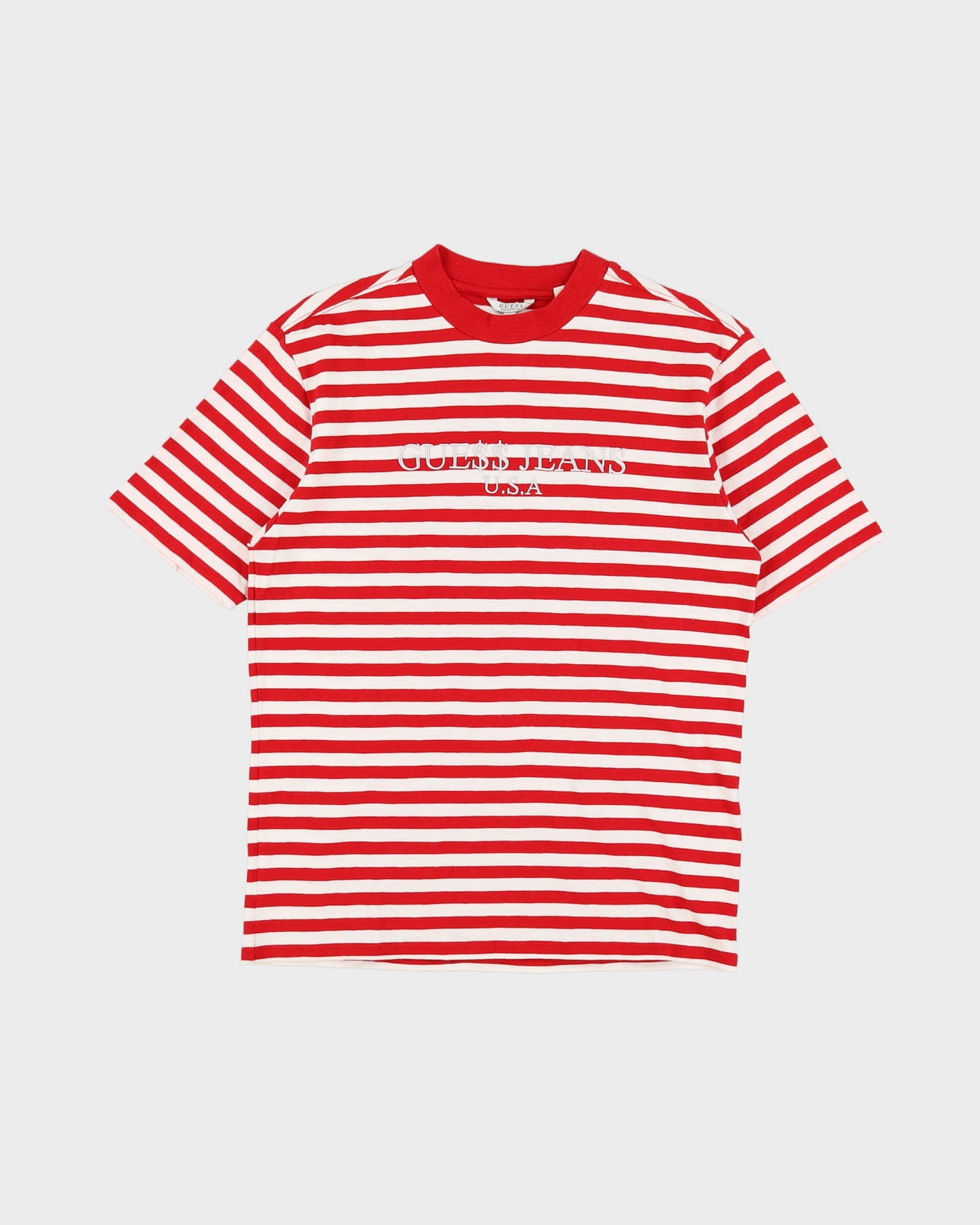 Guess X ASAP Rocky White / Red Striped T-Shirt - S