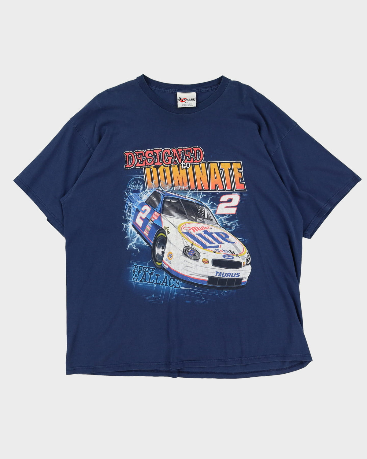 Vintage Rusty Wallace Chase Authentics Blue Nascar T-Shirt - XXL