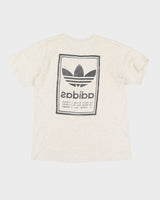 90s Adidas Grey The Brand With The 3 Stripes Graphic T-Shirt - XL