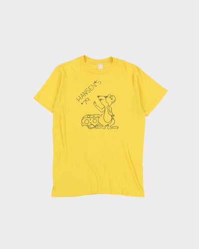 70s Mouse With Cheese Single Stitch Tie-Dye T-Shirt - M