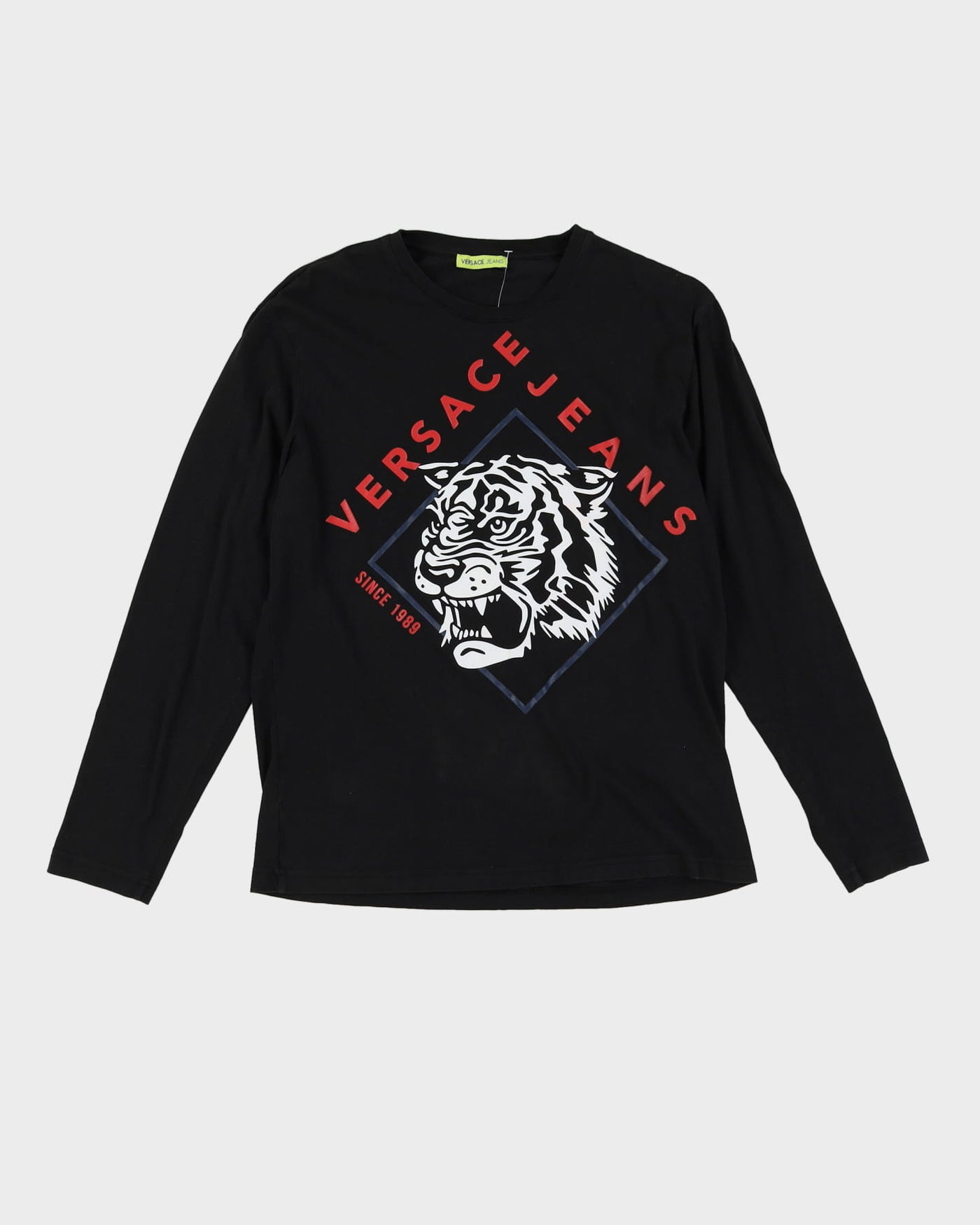 Versace Jeans Tiger Graphic Black Long-Sleeve T-Shirt - L