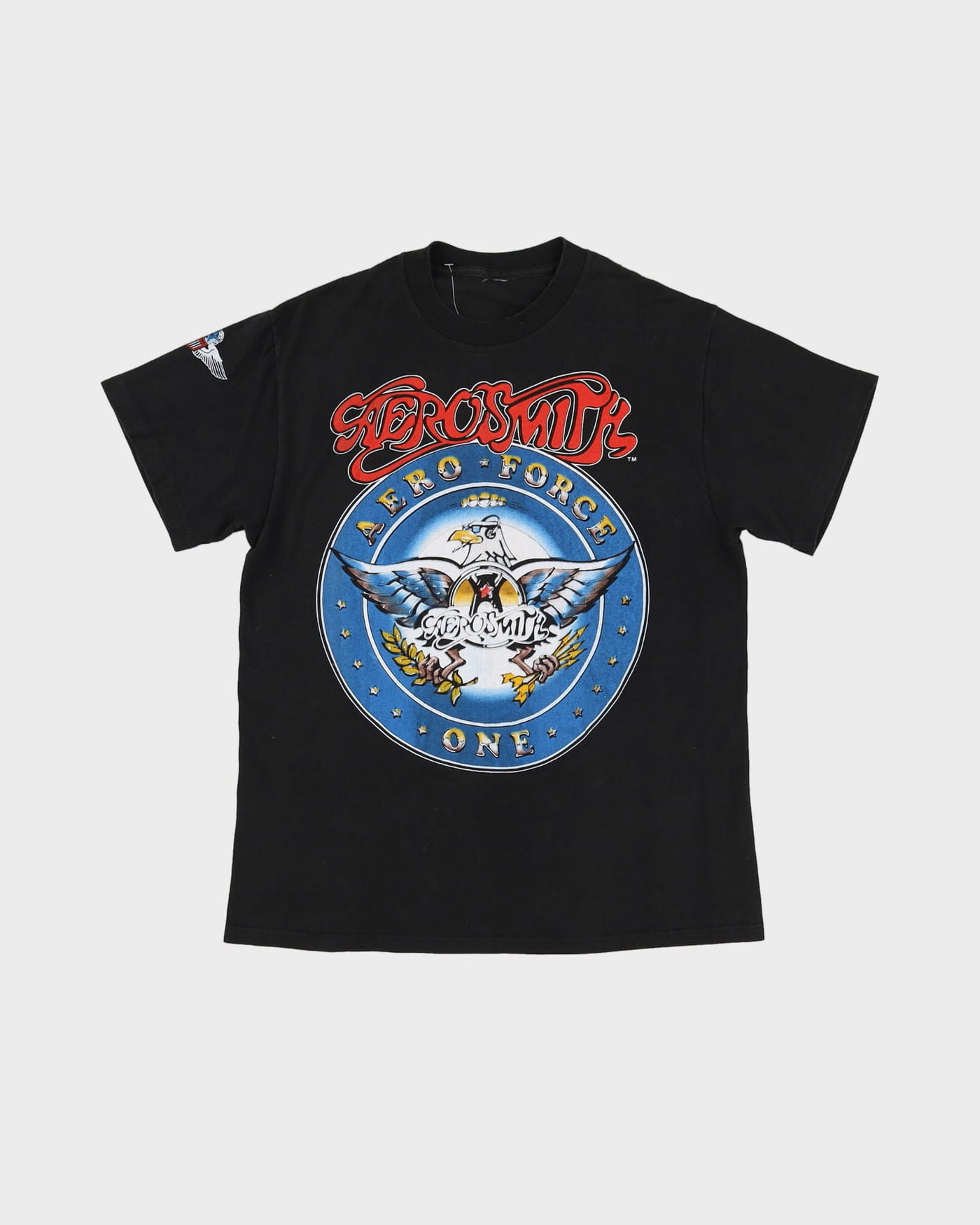 Vintage 1987-88 Aerosmith Aero Force One Black Graphic Band T Shirt - S