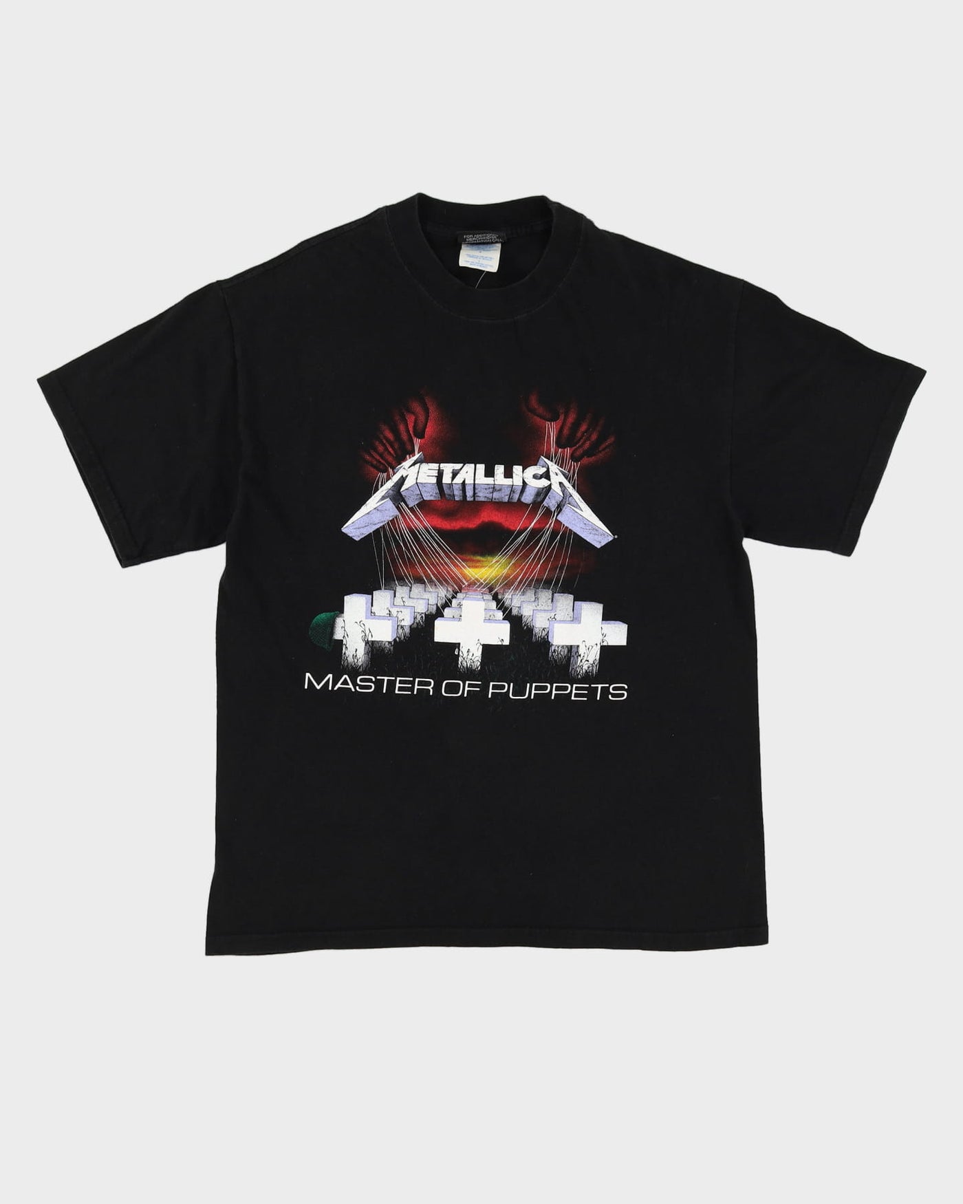 1997 Metallica Master Of Puppets Album Black Graphic Band T Shirt - L