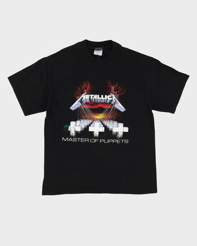 1997 Metallica Master Of Puppets Album Black Graphic Band T Shirt - L