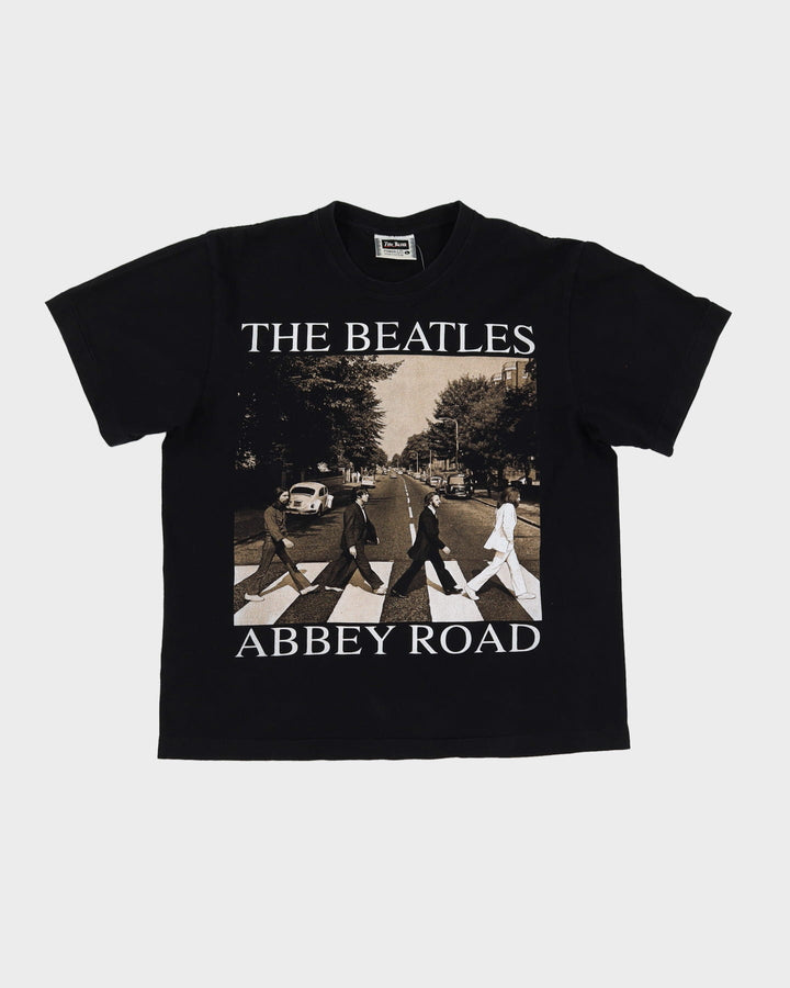 90s The Beatles Abbey Road Single Stitch Black Graphic Band T Shirt - L