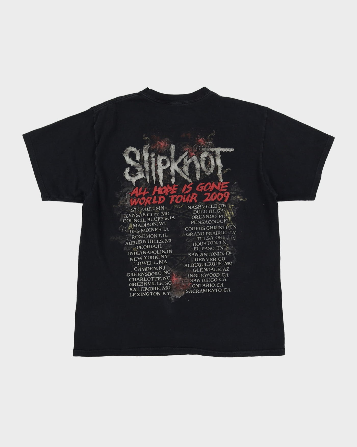 2009 Slipknot All Hope Is Good Tour Black Graphic Band T Shirt - L