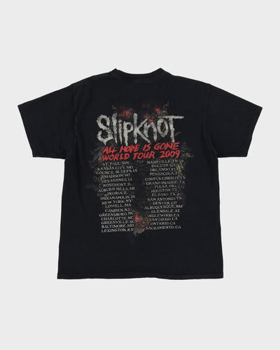 2009 Slipknot All Hope Is Good Tour Black Graphic Band T Shirt - L