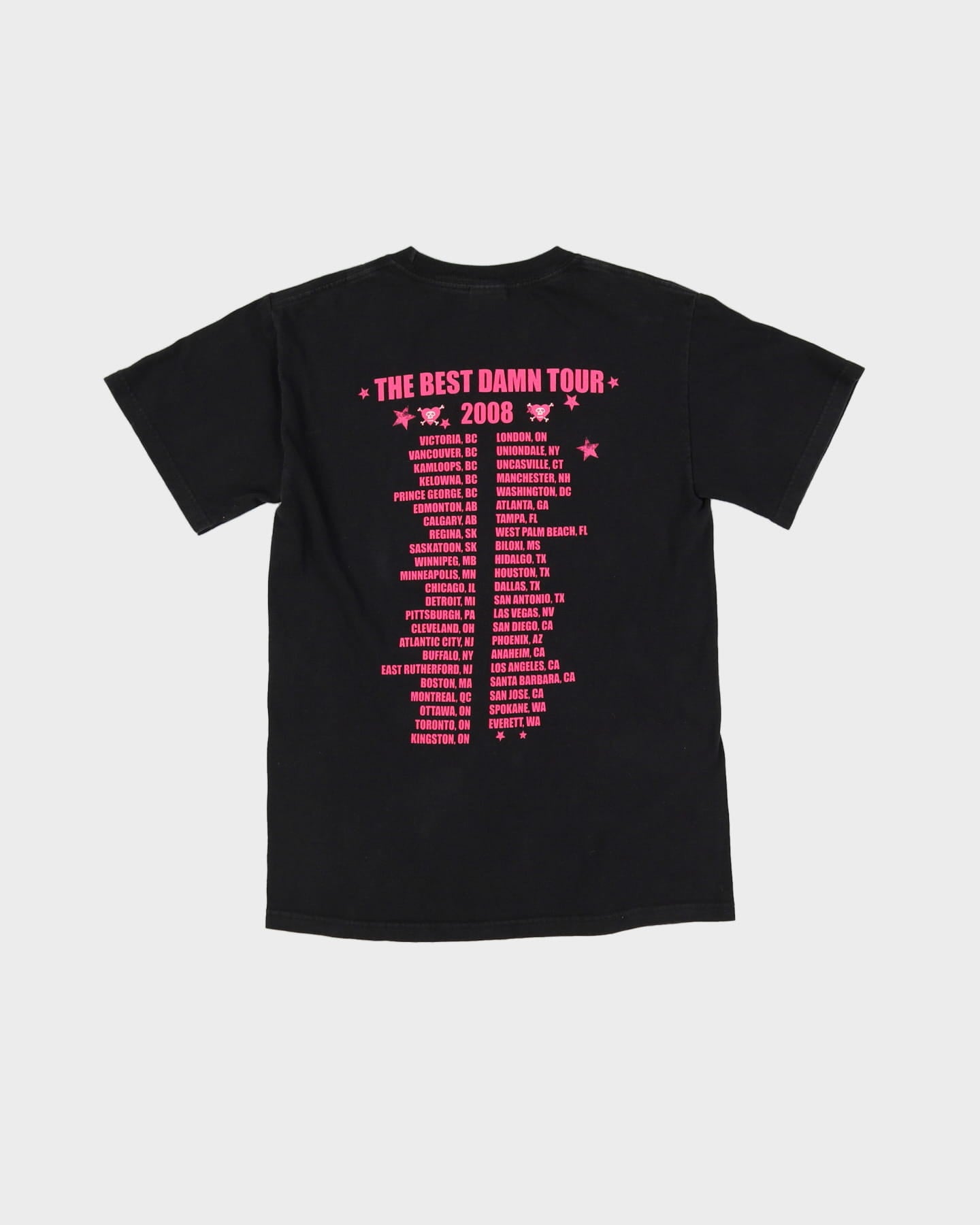 Avril Lavigne The Best Damn Tour Black Graphic Band T Shirt - S