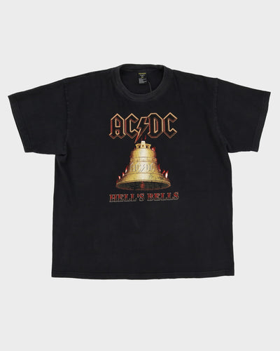 1990s ACDC Hell's Bells Black Graphic Band T Shirt - XL