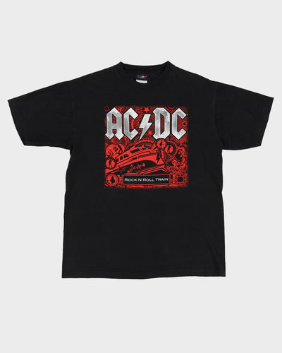 1990s ACDC Rock N Roll Train Black Graphic Band T Shirt - L