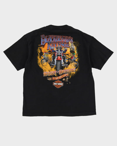 Harley Davidson Jamaica Skeleton Pirate Black Graphic T Shirt - XL