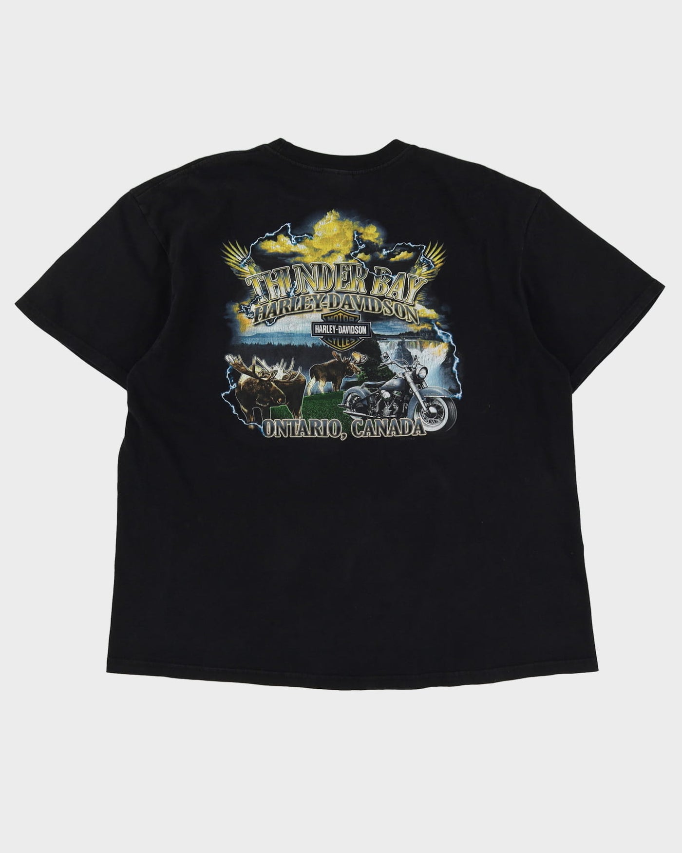 Harley Davidson Thunder Bay Black Graphic T Shirt - XXL