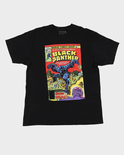 Marvel Black Panther Comic Artwork Black Graphic T Shirt - XL