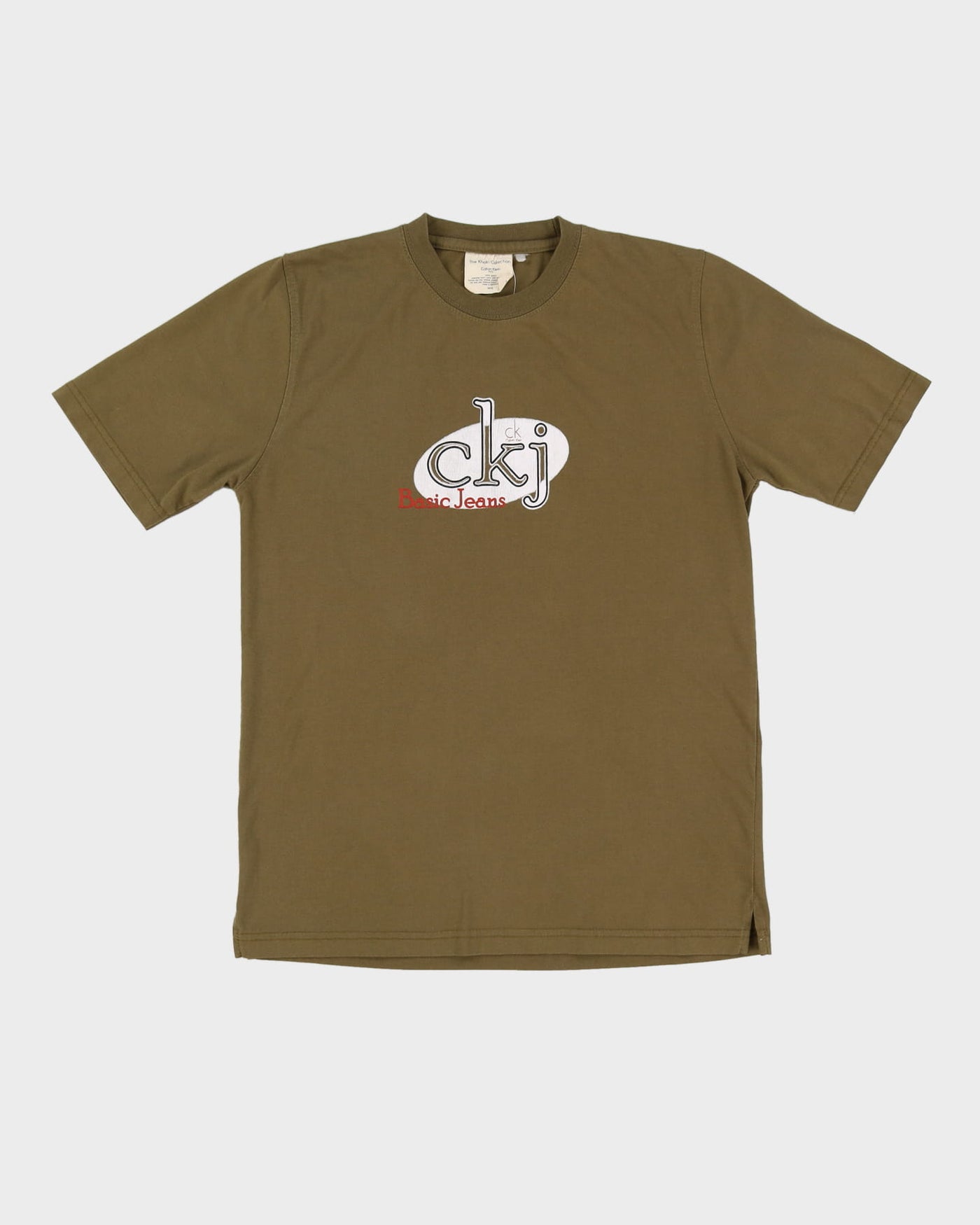 90s Calvin Klein Jeans Green Graphic T Shirt - M
