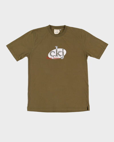 90s Calvin Klein Jeans Green Graphic T Shirt - M