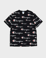Champion Black All Over Print Logo T Shirt - XL