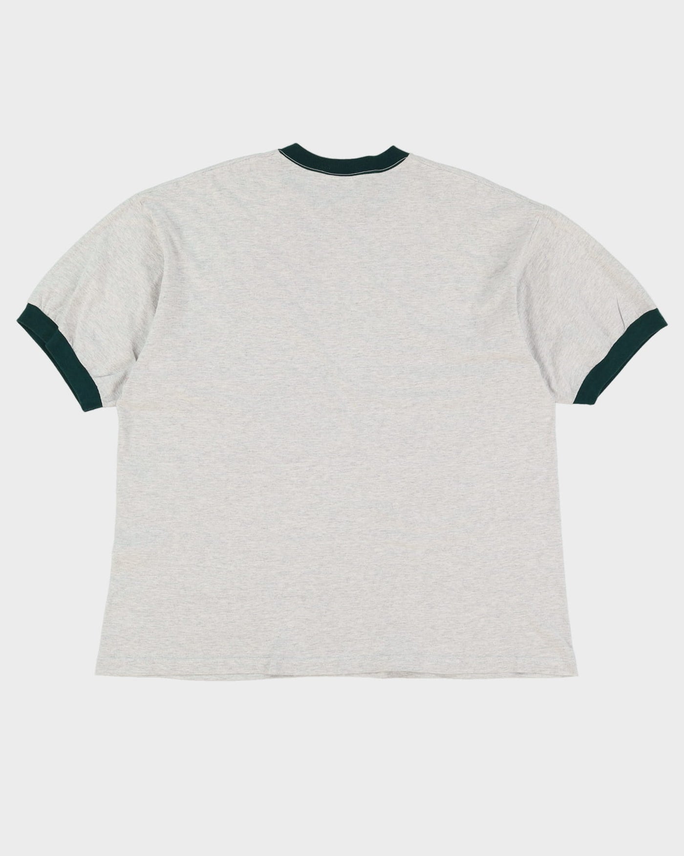00s Nike Grey / Green Swoosh Ringer T Shirt - XL