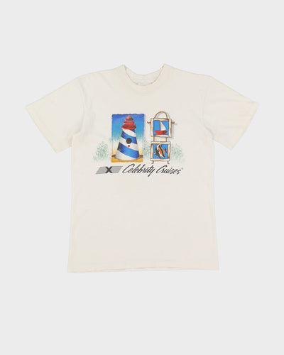 90s Celebrity Cruises White Single Stitch T Shirt - M