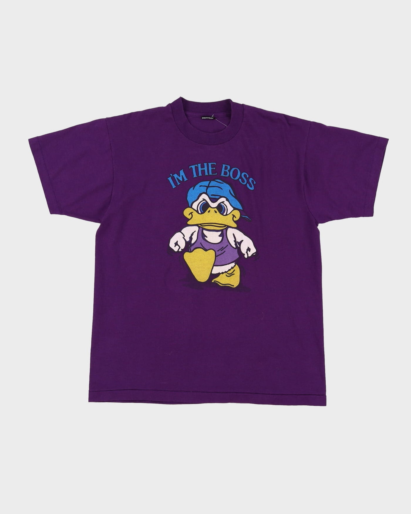 Early 90s 'I'm The Boss' Single Stitch Purple Graphic T-Shirt