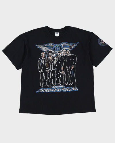 2008The Official Aerosmith Fan Club Cartoon Graphic Black Band T-Shirt - XL