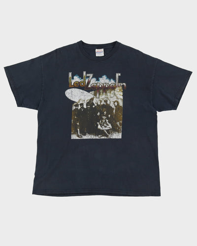 00s Led Zeppelin Faded Black Band T-Shirt - XL