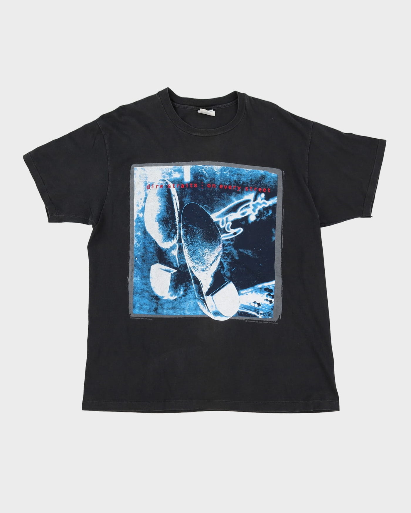 1992 Dire Straits On Every Street Black Single Stitch Graphic Band T-Shirt - XL